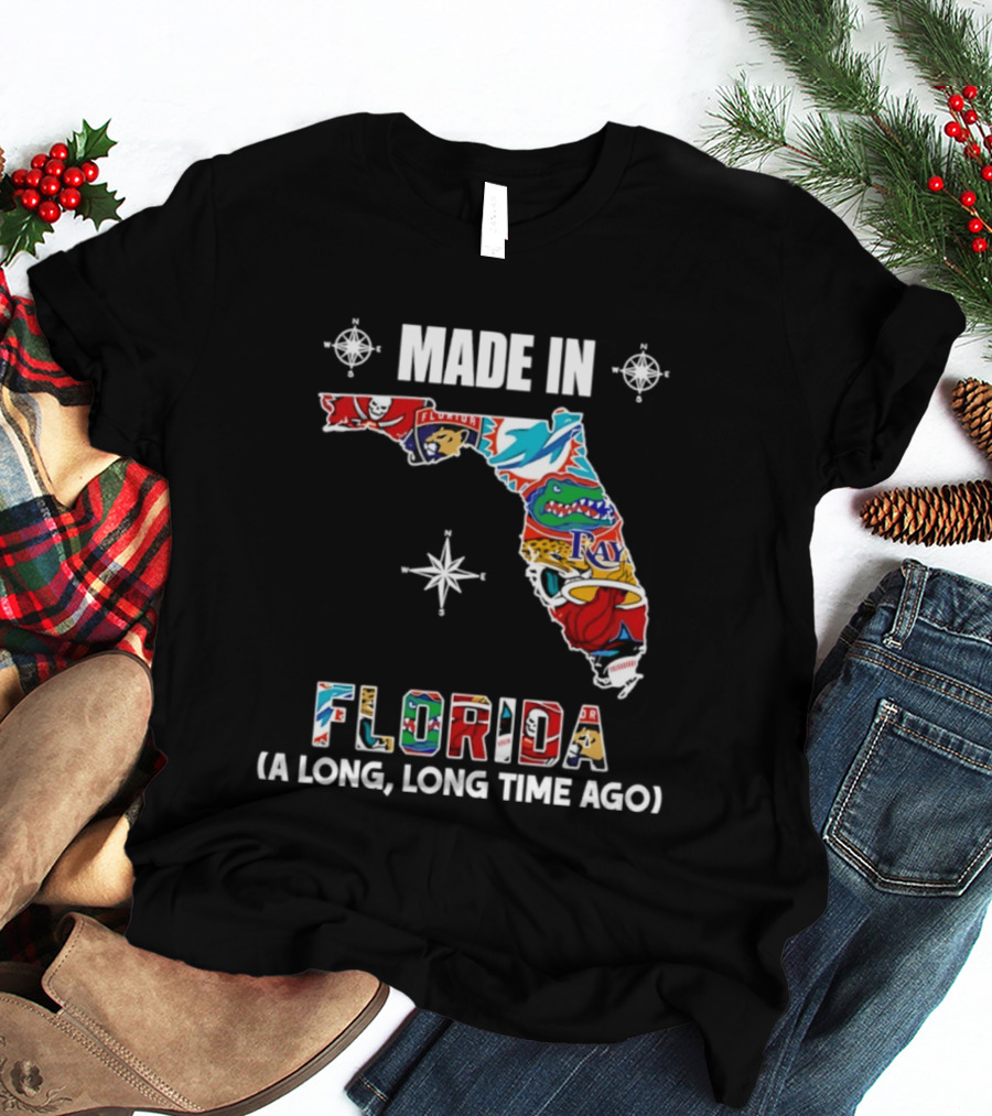 Made In Florida Map A Long Long Time Ago Florida Football Teams T-Shirt