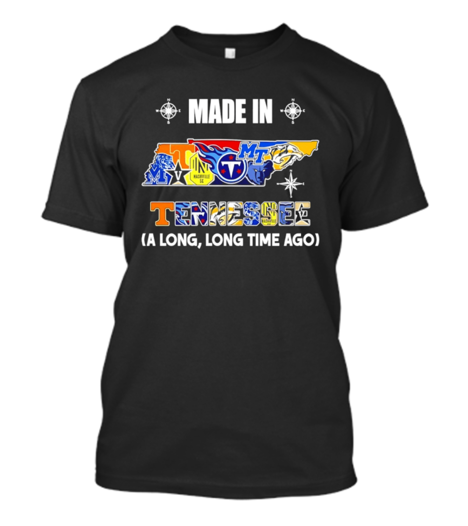 Made In Tennessee Titans Volunteers Tigers Map 2026 Season A Long Long Time Ago T-Shirt