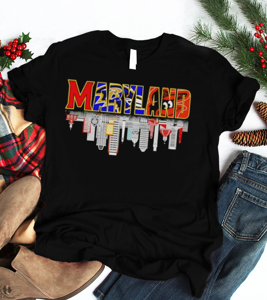 Maryland Sports Team City Skyline 2026 Urban Skyscraper Scene T-Shirt