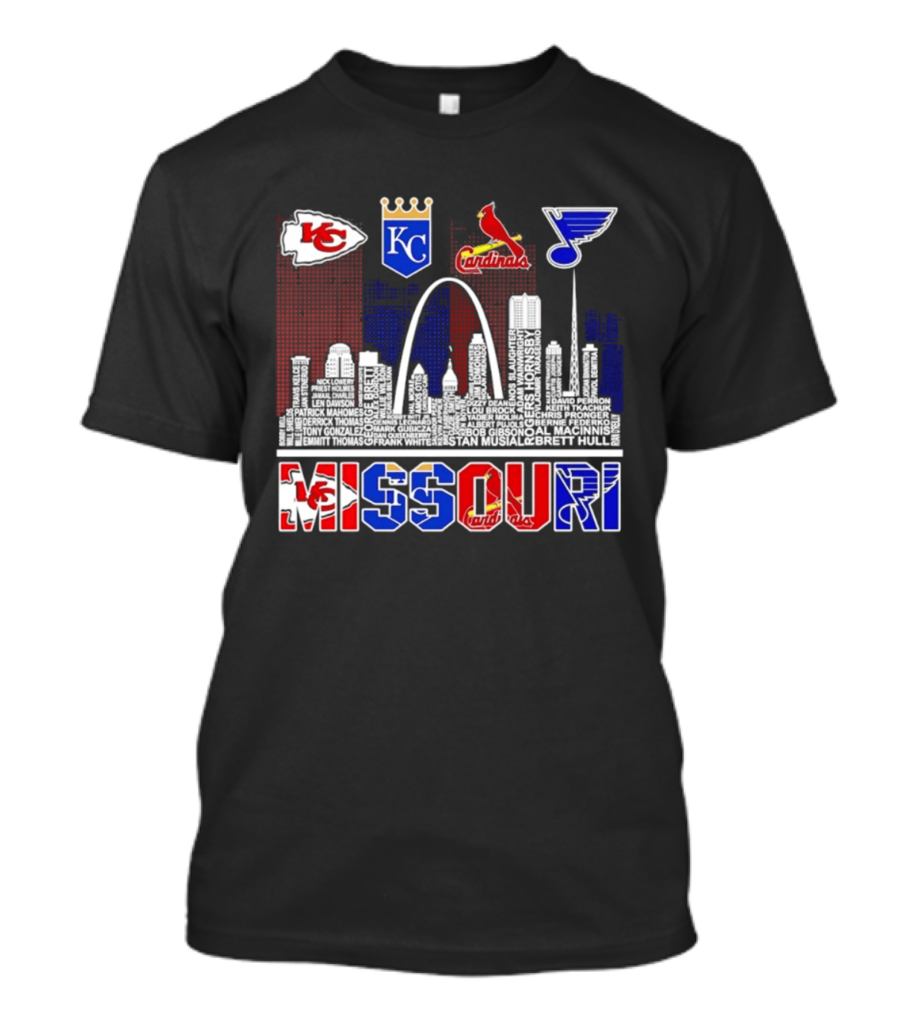 Missouri Skyline Kansas City Chiefs Royals Cardinals Blues T-Shirt