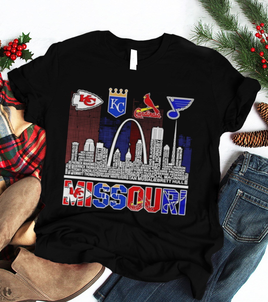 Missouri Skyline Kansas City Chiefs Royals Cardinals Blues T-Shirt