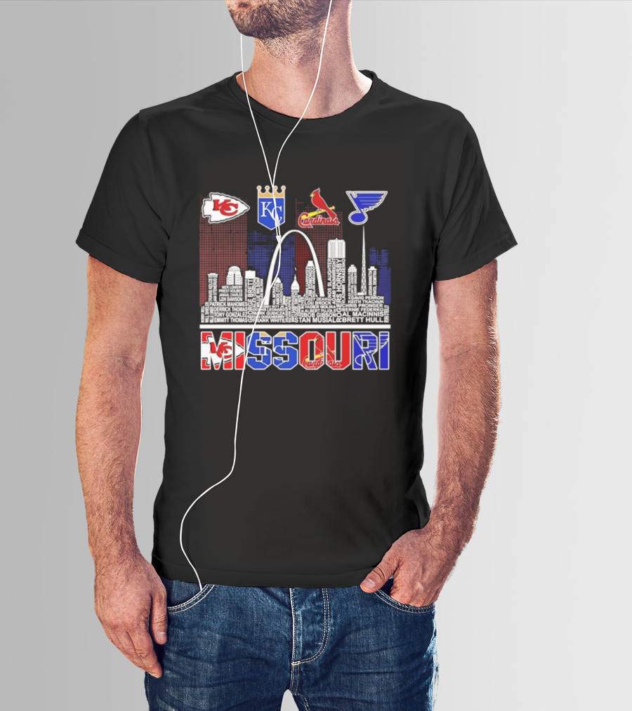 Missouri Skyline Kansas City Chiefs Royals Cardinals Blues T-Shirt