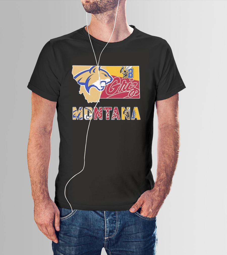 Montana Bobcats Griz 2026 College Football Map T-Shirt