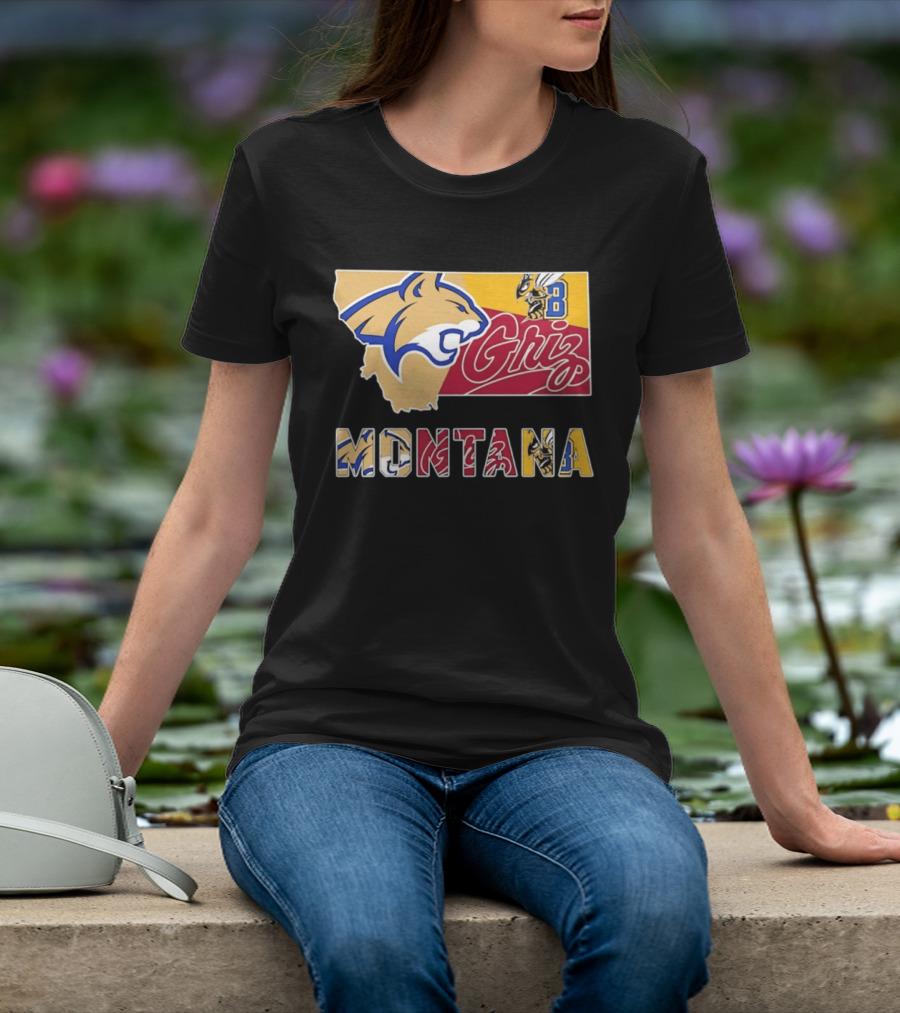 Montana Bobcats Griz 2026 College Football Map T-Shirt