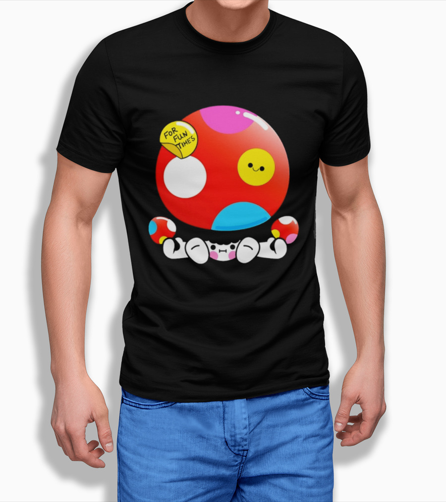 Mushroom Fun Times Bright Polka Dot T-Shirt