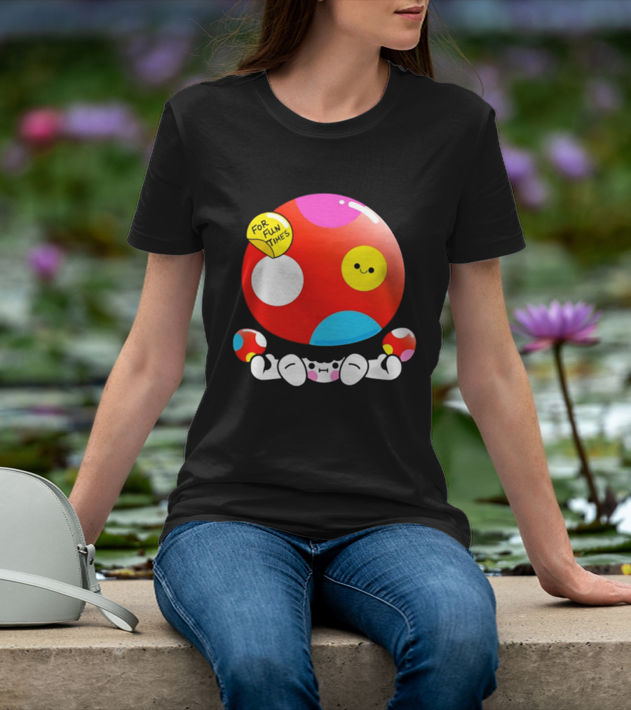 Mushroom Fun Times Bright Polka Dot T-Shirt