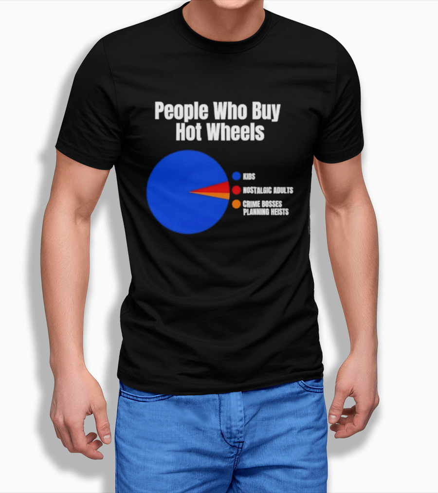 People Who Buy Hot Wheels Nostalgic Adults Crime Bosses Planning Heists Pie Chart T-Shirt