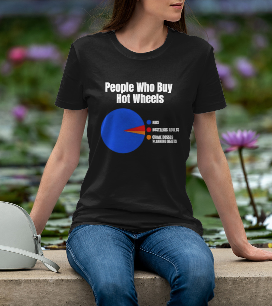 People Who Buy Hot Wheels Nostalgic Adults Crime Bosses Planning Heists Pie Chart T-Shirt