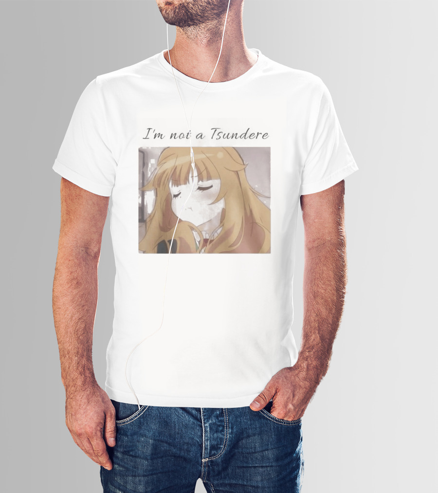 I'm Not A Tsundere Anime Expression Blonde Hair T-Shirt
