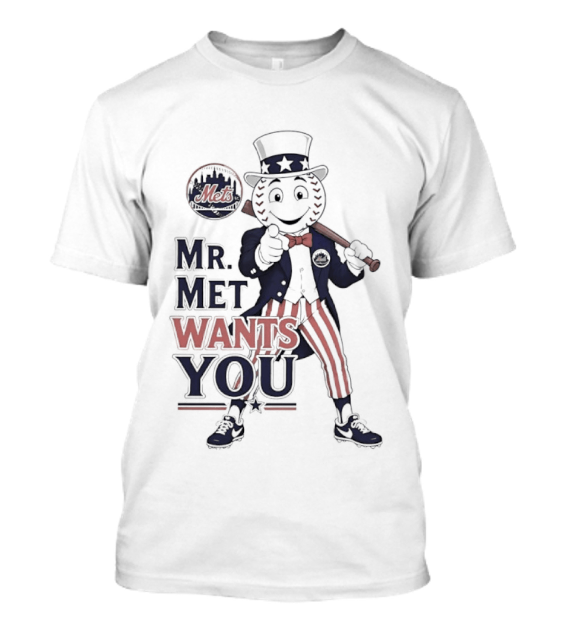 Mr. Met Wants You New York Mets Uncle Sam Baseball Fan T-Shirt