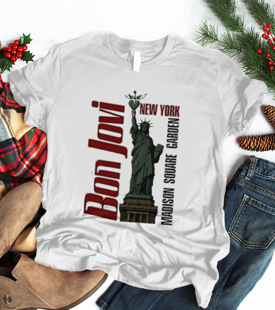Bon Jovi Statue Of Liberty New York Madison Square Garden T-Shirt
