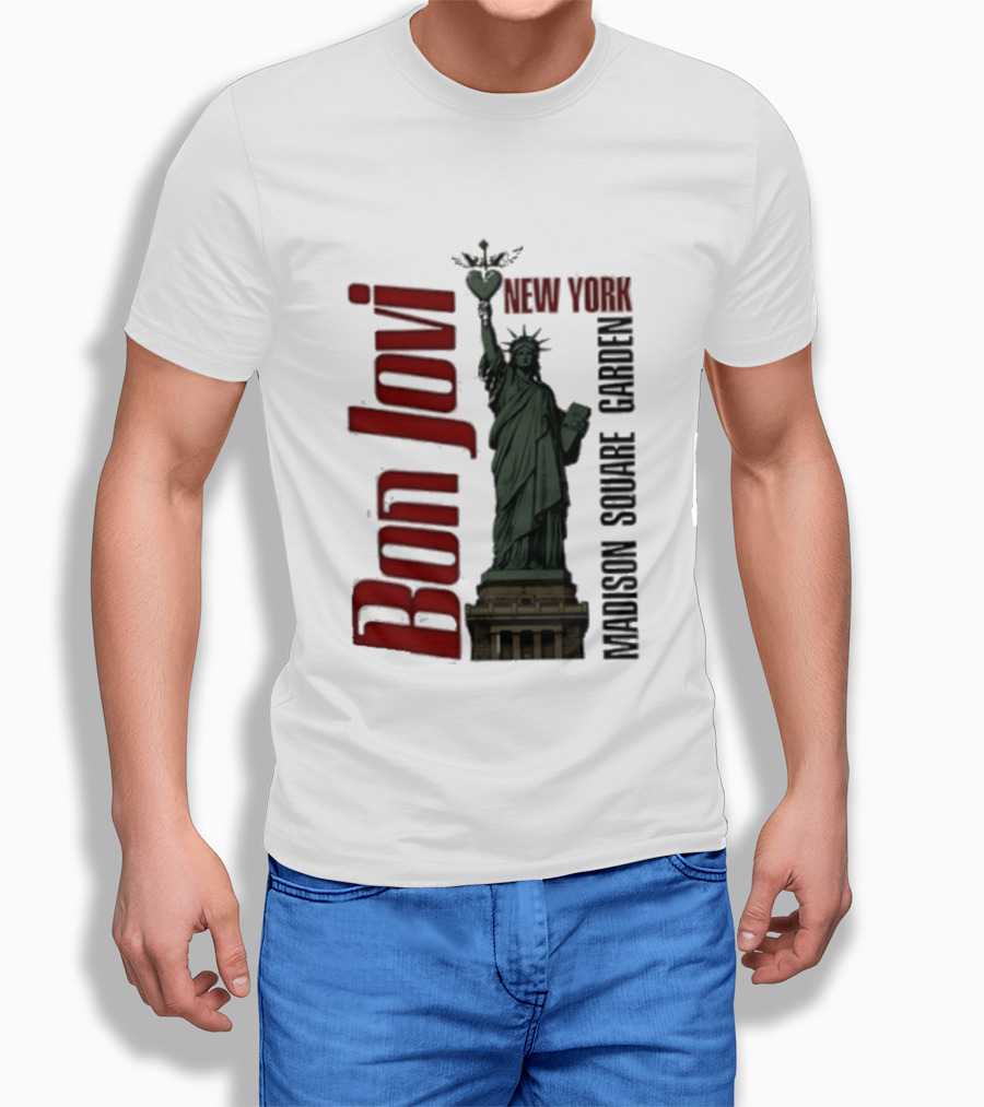 Bon Jovi Statue Of Liberty New York Madison Square Garden T-Shirt