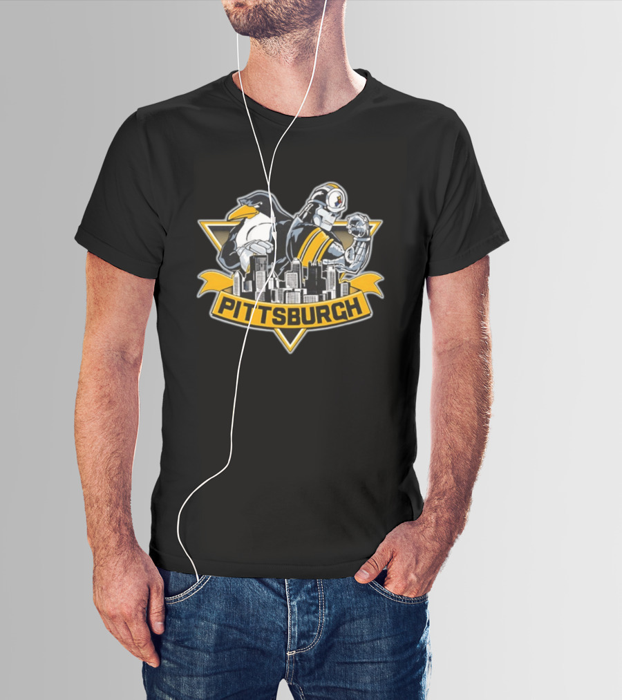 Pittsburgh Penguins Steelers City Skyline 2026 T-Shirt
