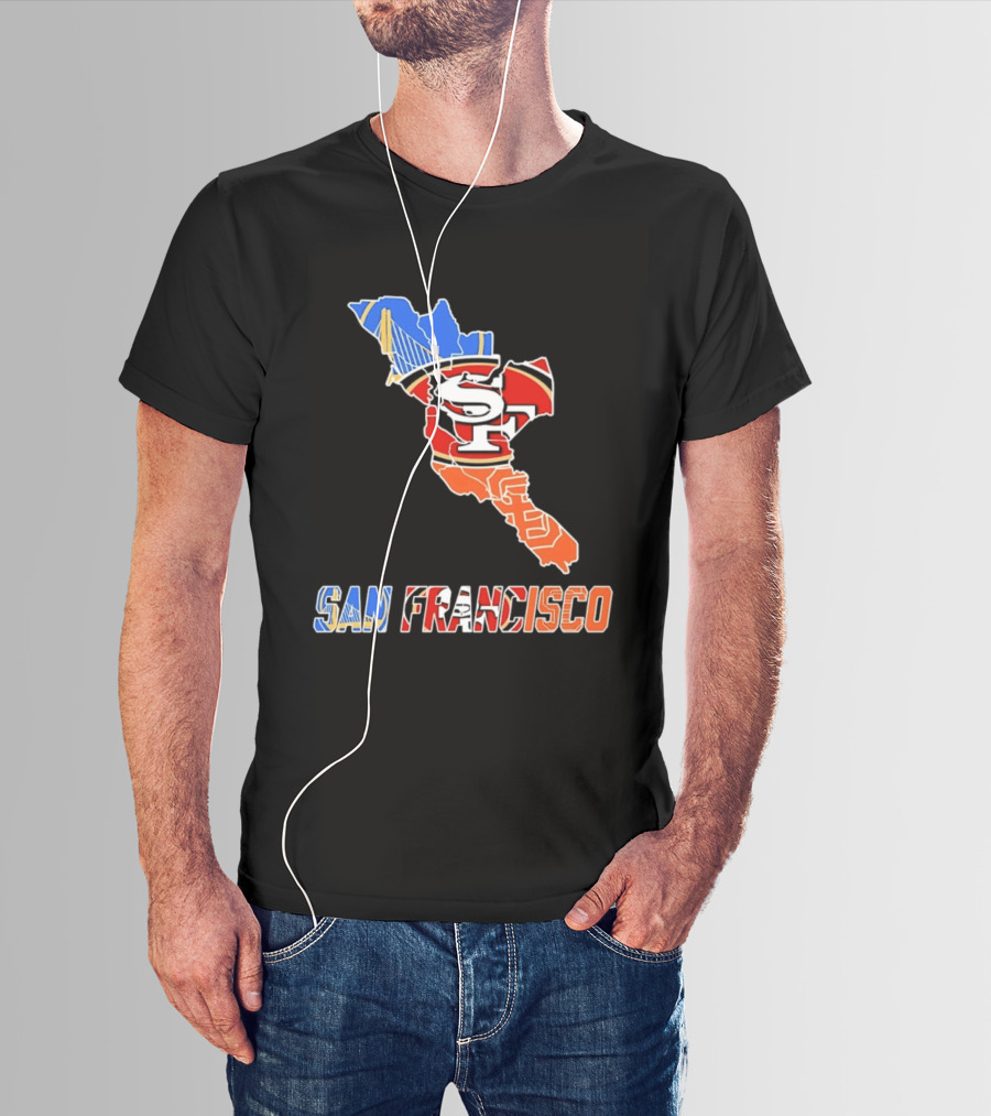 San Francisco State Map Golden State Warriors 49ers 2026 T-Shirt