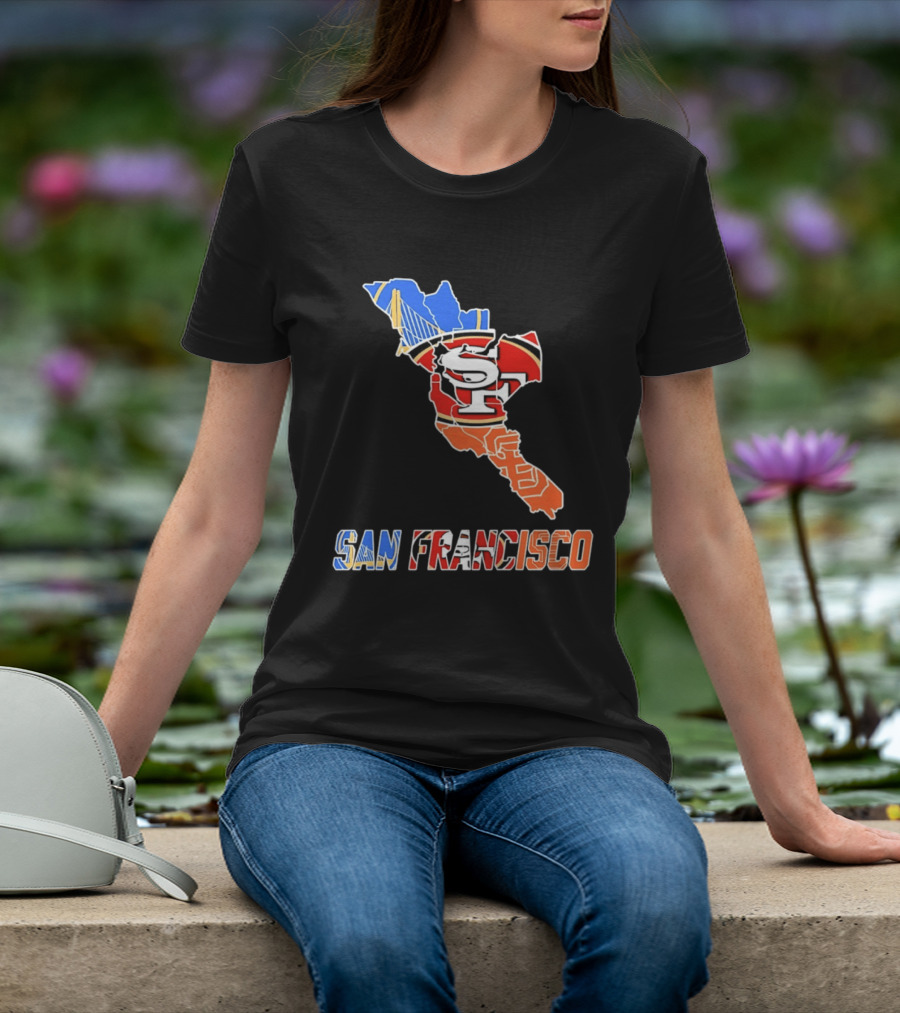 San Francisco State Map Golden State Warriors 49ers 2026 T-Shirt