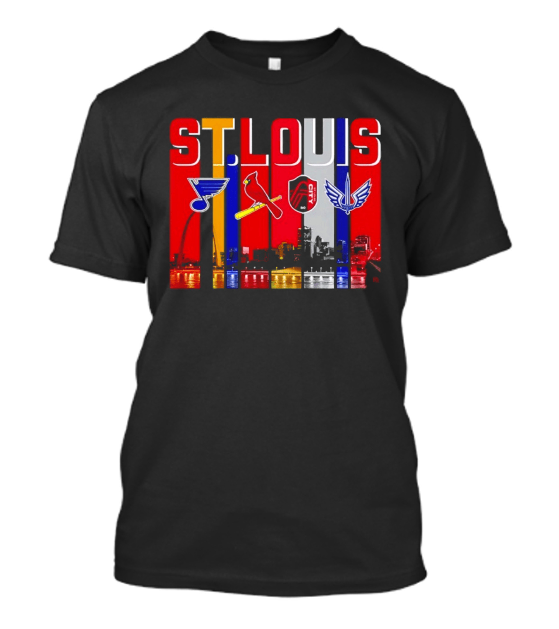 St Louis City Blues Cardinals BattleHawks Skyline Season 2026 T-Shirt