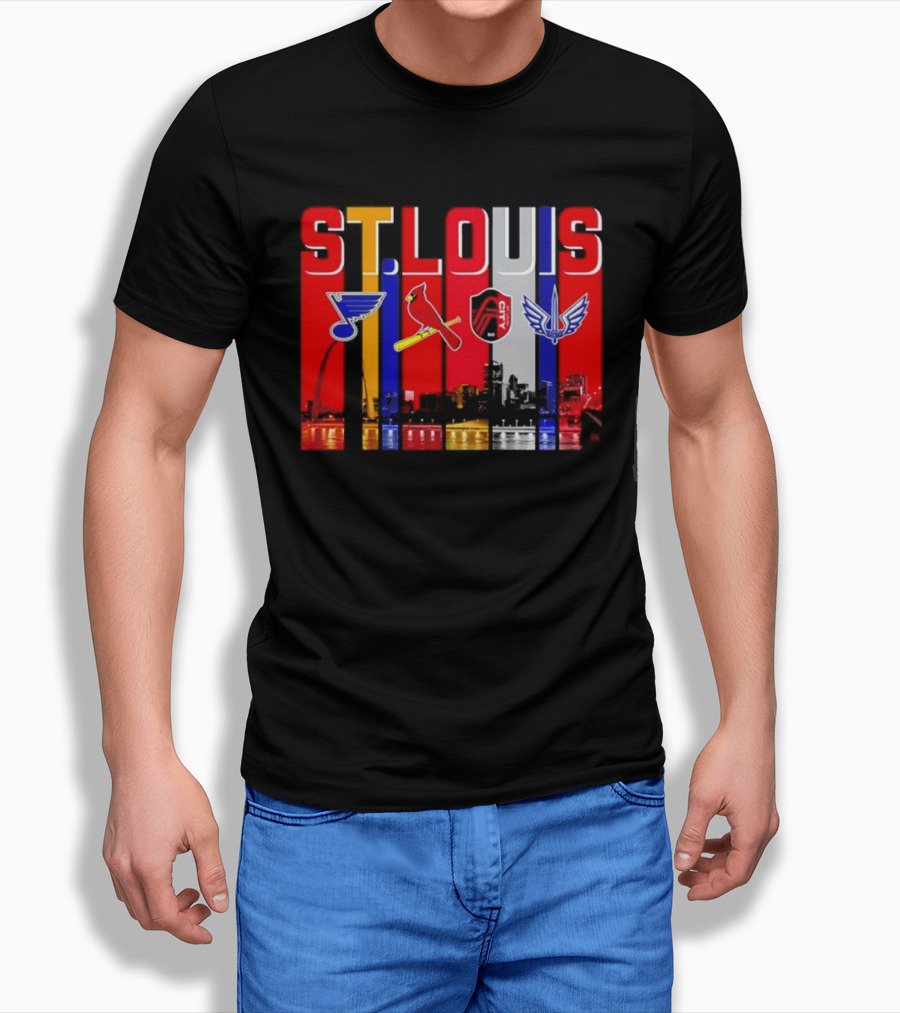 St Louis City Blues Cardinals BattleHawks Skyline Season 2026 T-Shirt