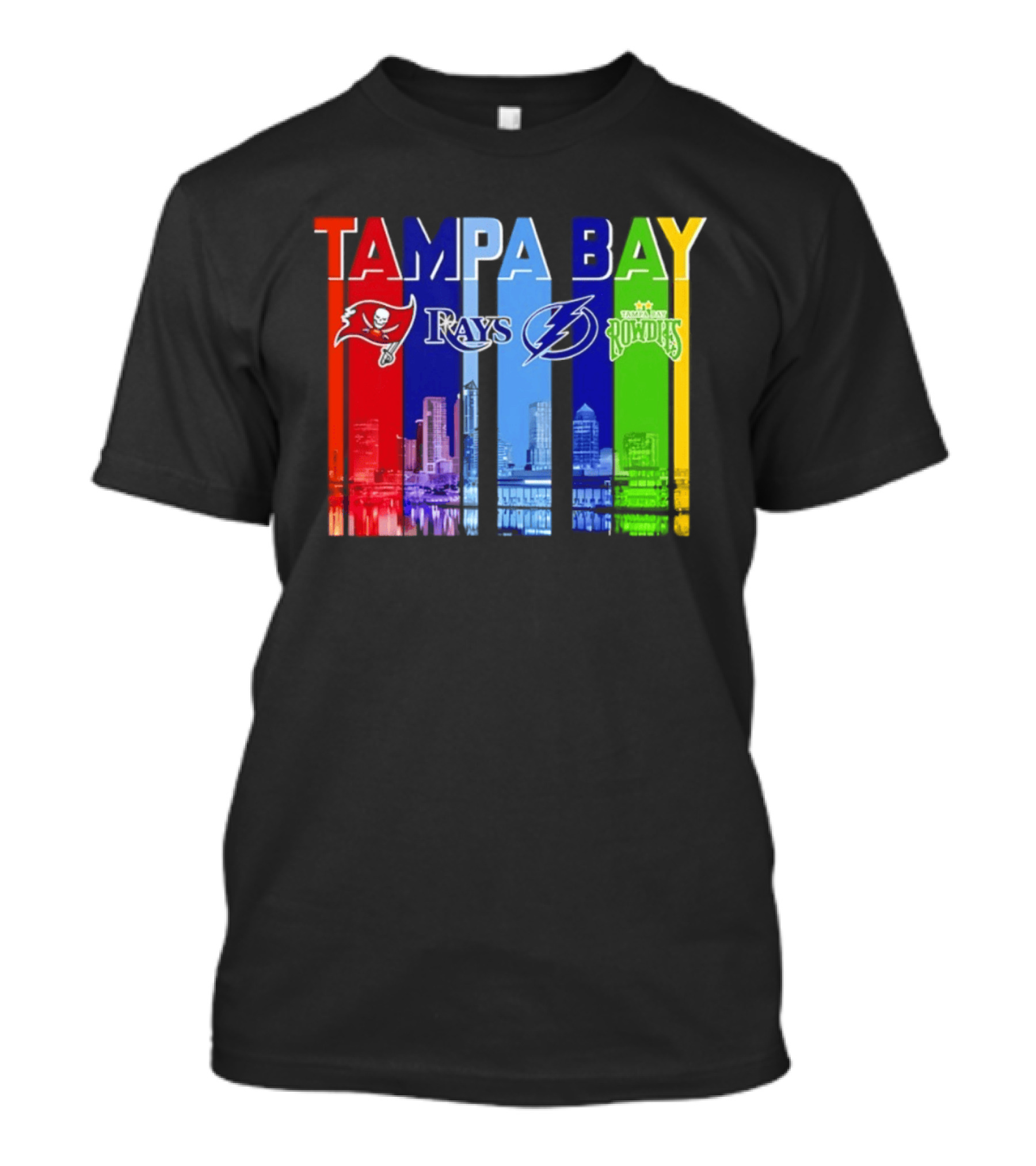 Tampa Bay Buccaneers Rays Lightning Rowdies Skyline 2026 T-Shirt