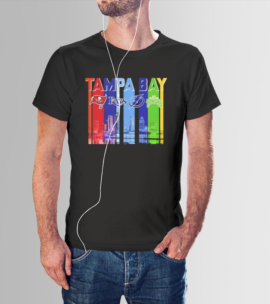 Tampa Bay Buccaneers Rays Lightning Rowdies Skyline 2026 T-Shirt