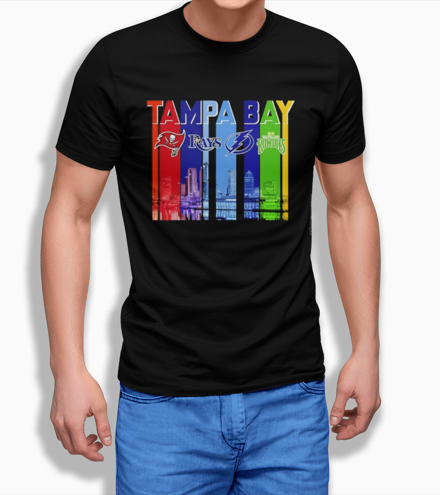 Tampa Bay Buccaneers Rays Lightning Rowdies Skyline 2026 T-Shirt