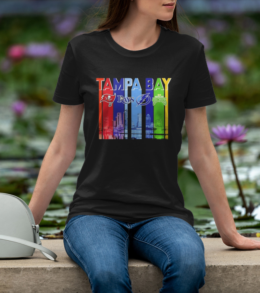 Tampa Bay Buccaneers Rays Lightning Rowdies Skyline 2026 T-Shirt