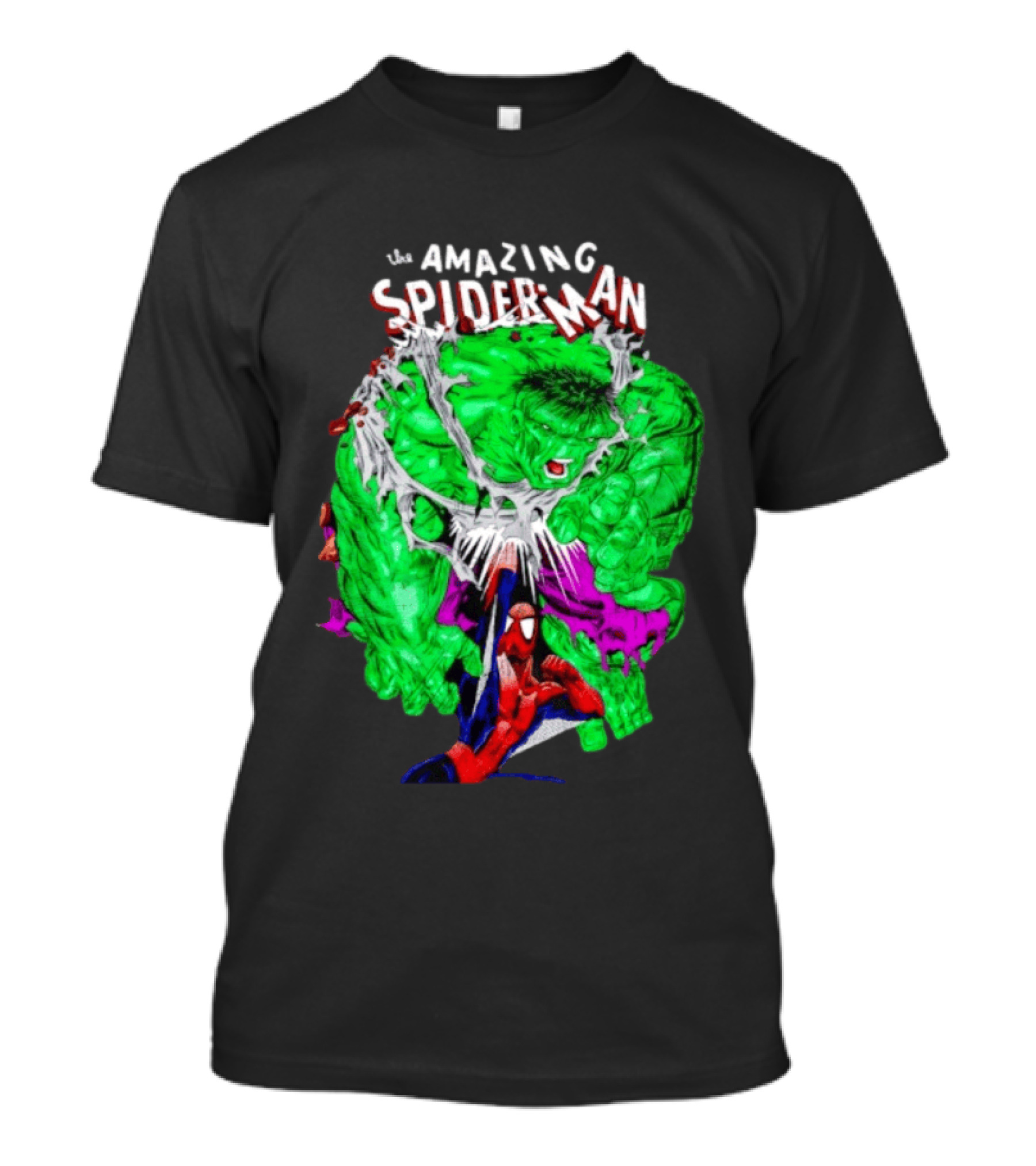 The Amazing Spider Man The Incredible Hulk Comic Style Showdown T-Shirt