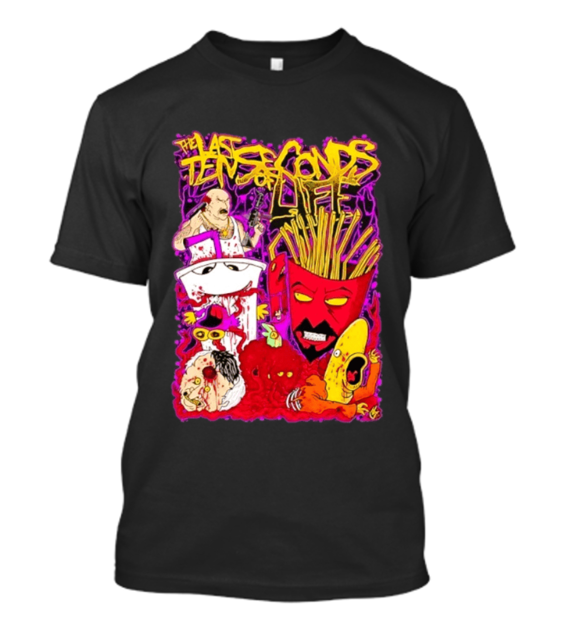 The Last Ten Seconds Of Life Aqua Teen Hunger Force Characters Frylock Master Shake Meatwad Carl T-Shirt