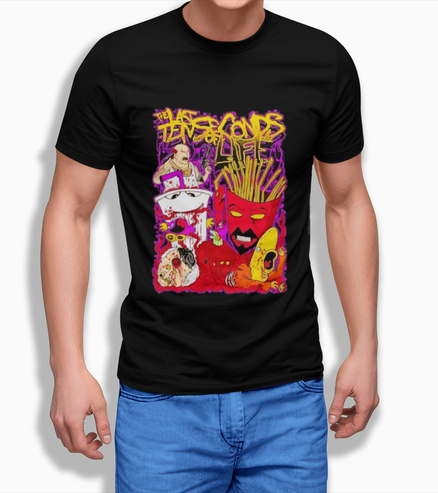 The Last Ten Seconds Of Life Aqua Teen Hunger Force Characters Frylock Master Shake Meatwad Carl T-Shirt