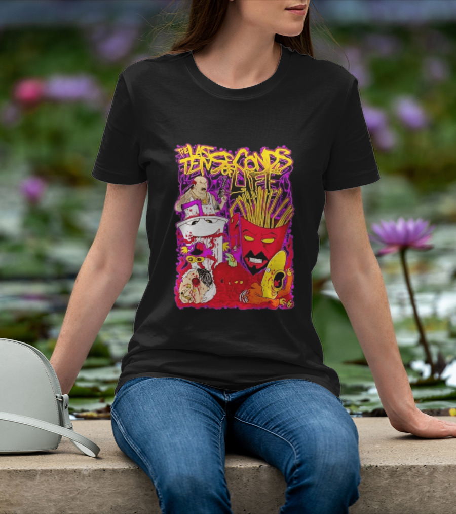 The Last Ten Seconds Of Life Aqua Teen Hunger Force Characters Frylock Master Shake Meatwad Carl T-Shirt