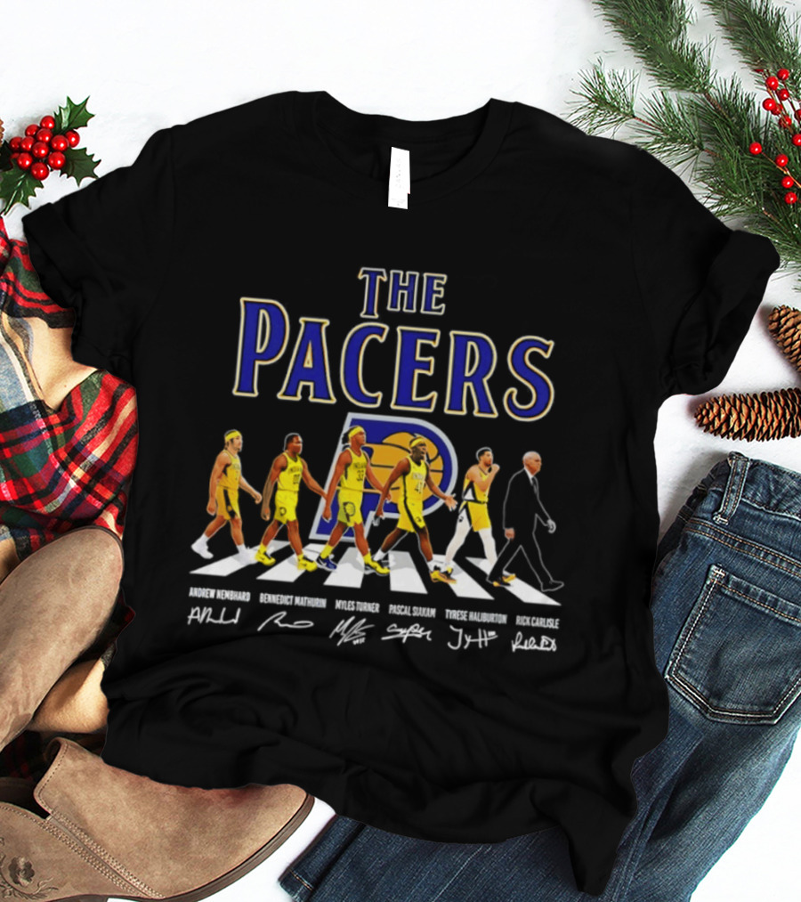 The Pacers Andrew Nembhard Bennedict Mathurin Myles Turner Pascal Siakam Tyrese Haliburton Signatures T-Shirt