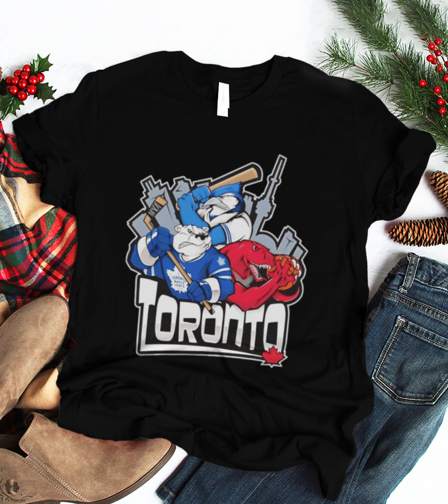 Toronto Maple Leafs Blue Jays Raptors Skyline 2026 T-Shirt