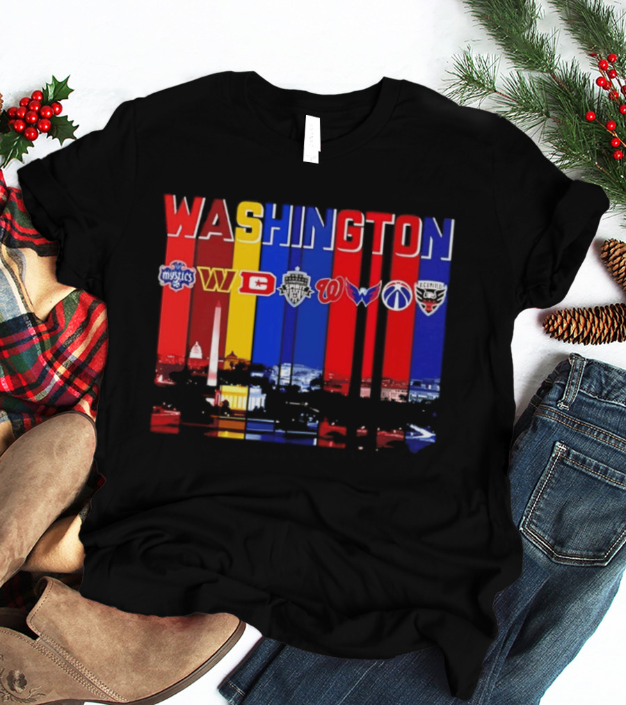 Washington Mystics Commanders Spirit Nationals Wizards DC United T-Shirt