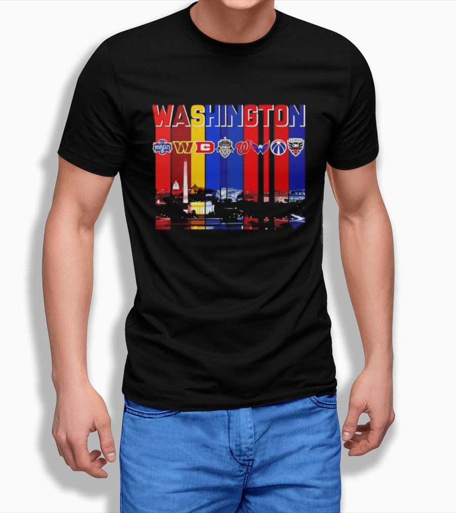 Washington Mystics Commanders Spirit Nationals Wizards DC United T-Shirt