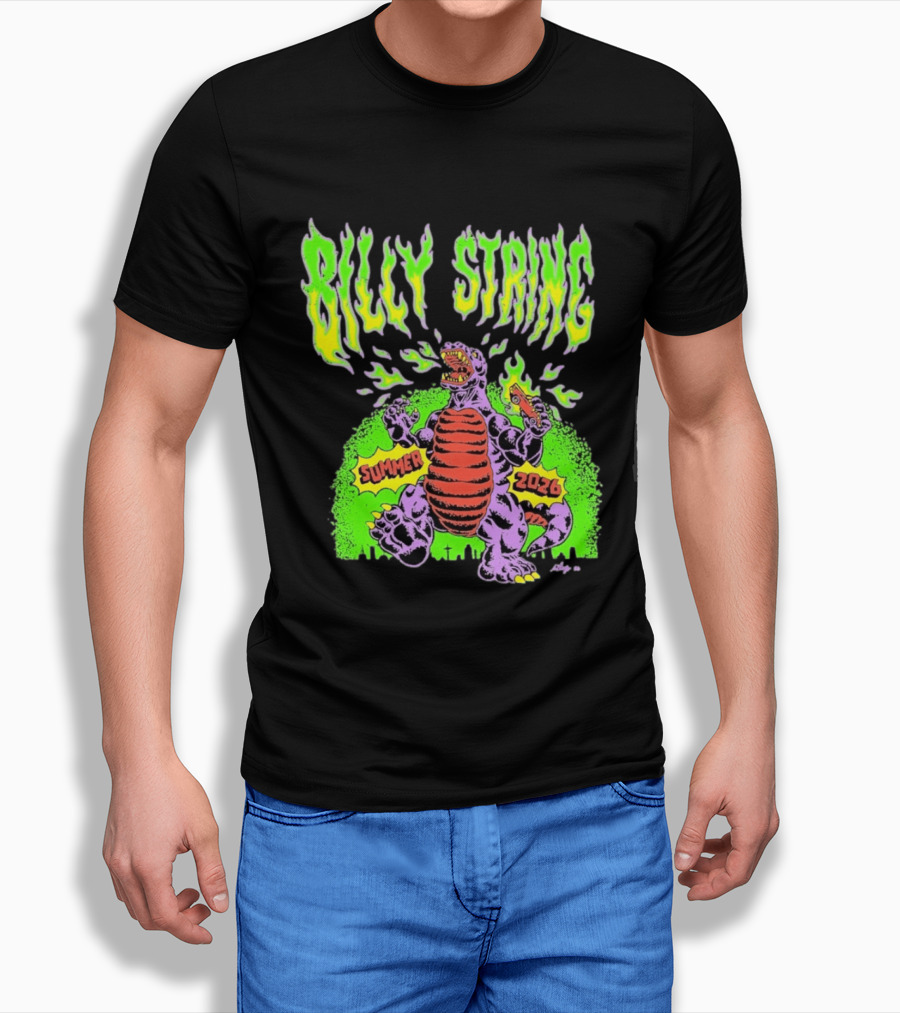 Billy Strings Summer 2026 Terrible Lizard Monster Concert Tour Neon Comic T-Shirt
