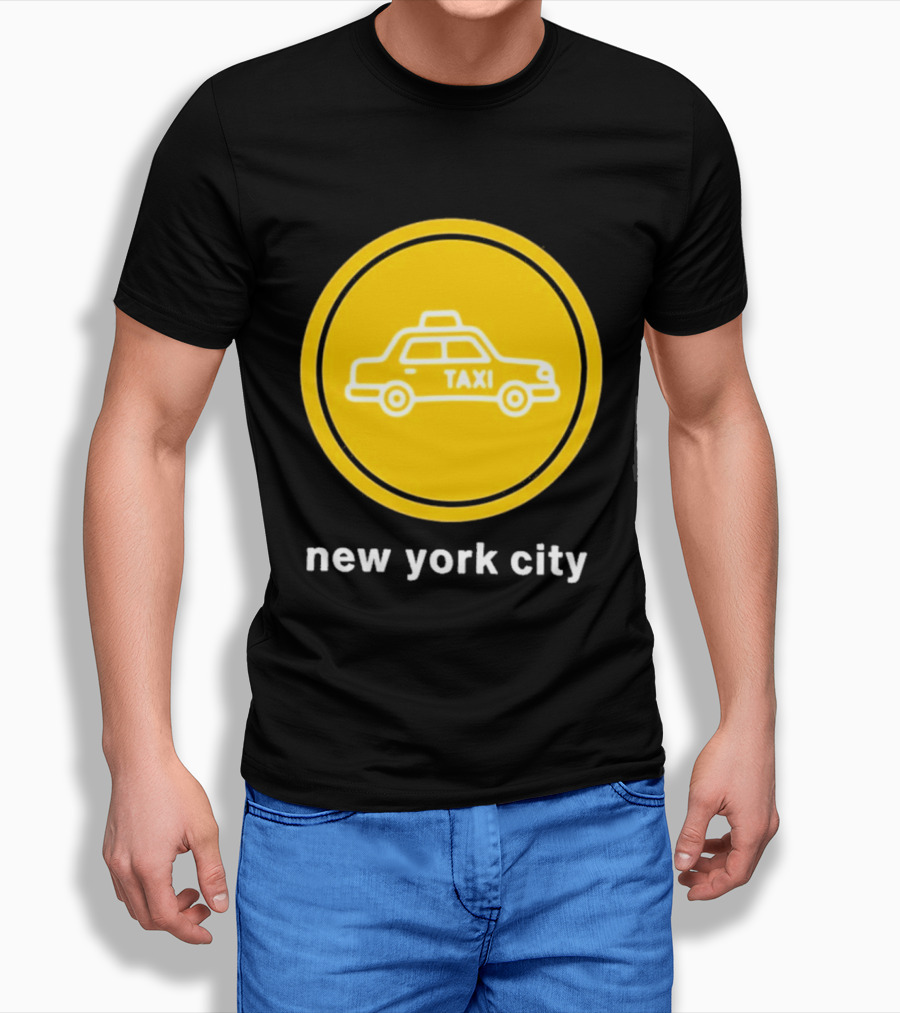 New York City Taxi Cab Blink 182 Iconic Yellow Circle T-Shirt