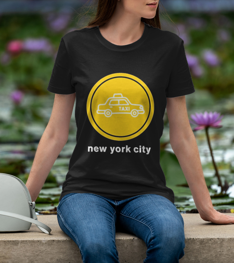 New York City Taxi Cab Blink 182 Iconic Yellow Circle T-Shirt