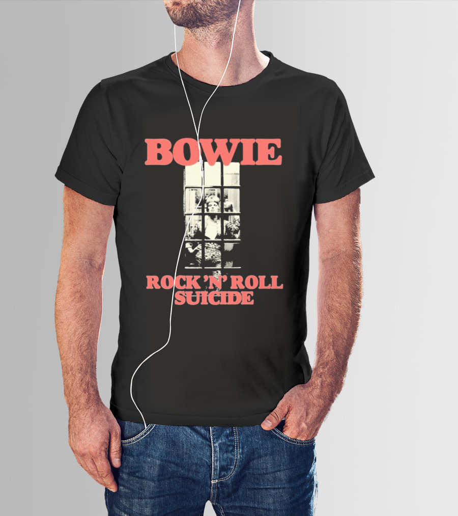 Bowie Rock N Roll Suicide Vintage Block T-Shirt