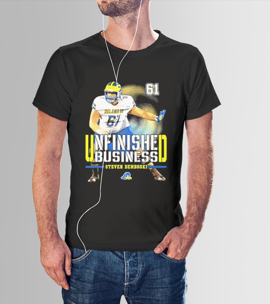 Steven Demboski 61 Delaware Unfinished Business NCAA Football T-Shirt