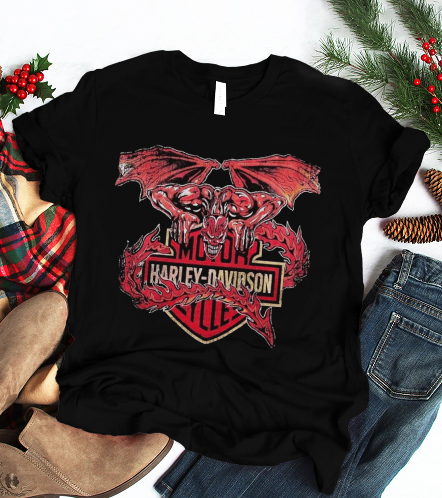 Warren Lotas Harley Davidson Gargoyle Motor Cycles T-Shirt