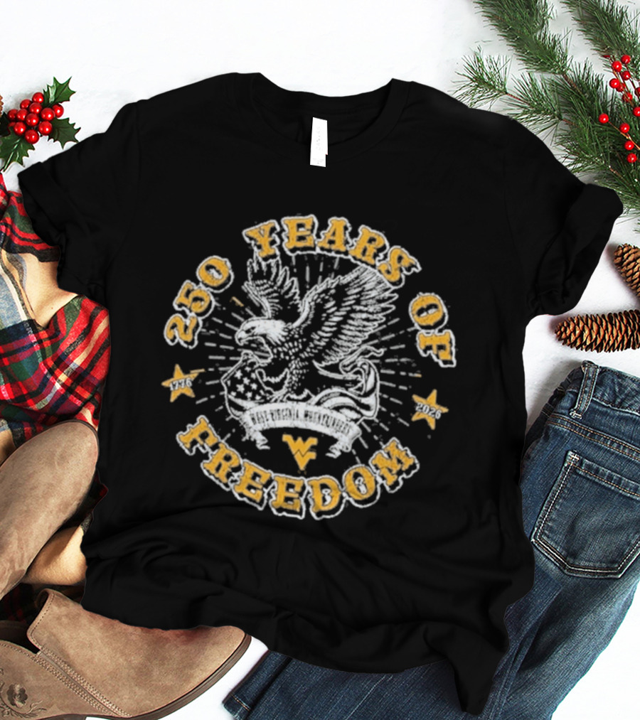 West Virginia Mountaineers 250 Years Of Freedom Americana Eagle T-Shirt