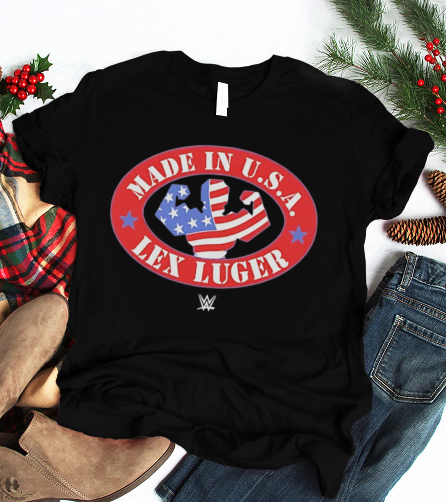 Made In USA Lex Luger Muscle Stars Stripes WWE 2026 T-Shirt