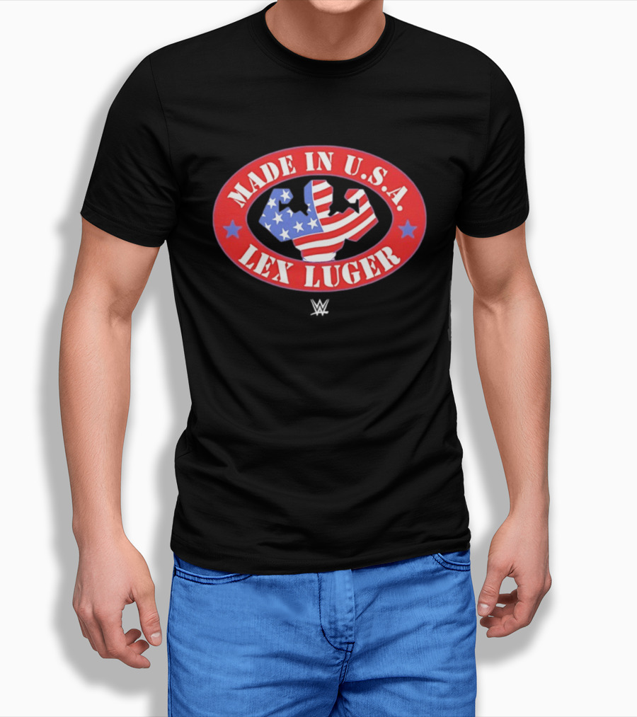 Made In USA Lex Luger Muscle Stars Stripes WWE 2026 T-Shirt