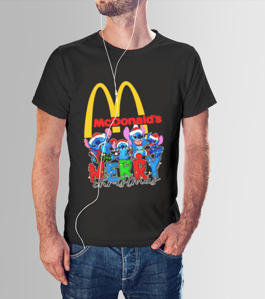 McDonald's Stitch Merry Christmas 2025 T-Shirt