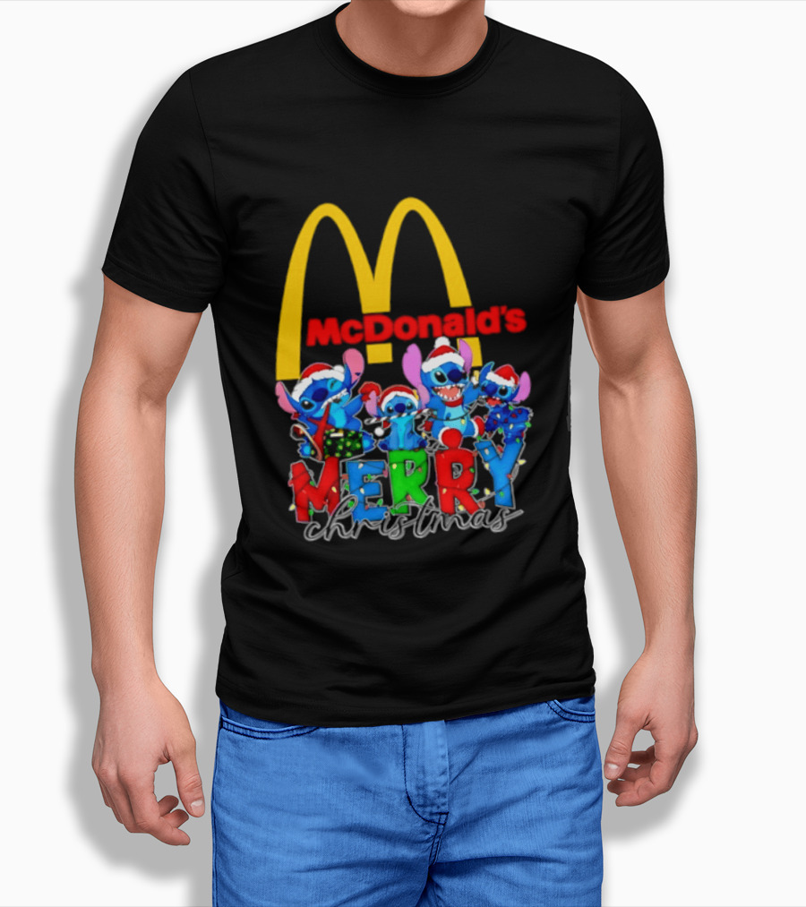 McDonald's Stitch Merry Christmas 2025 T-Shirt