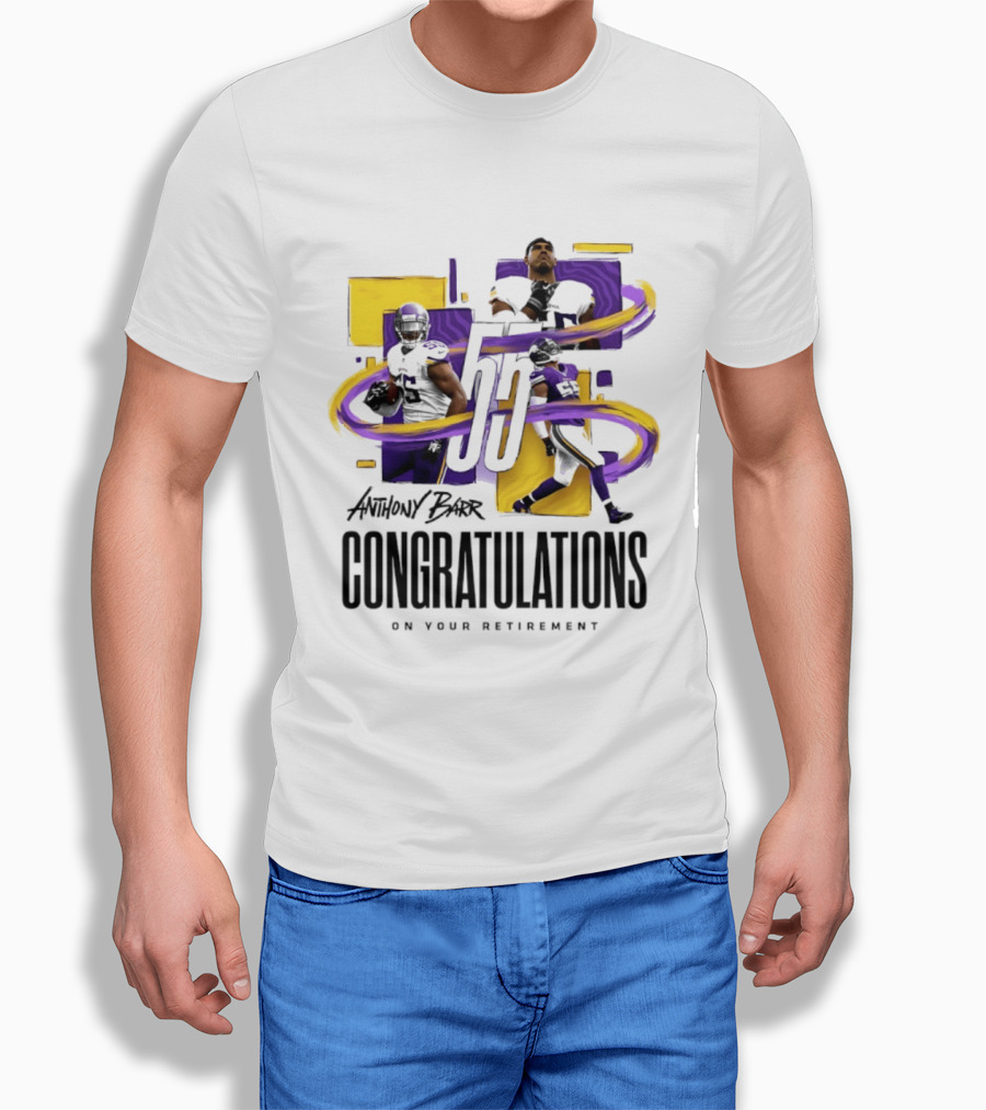 Anthony Barr 55 Minnesota Vikings Congratulations On Your Retirement T-Shirt
