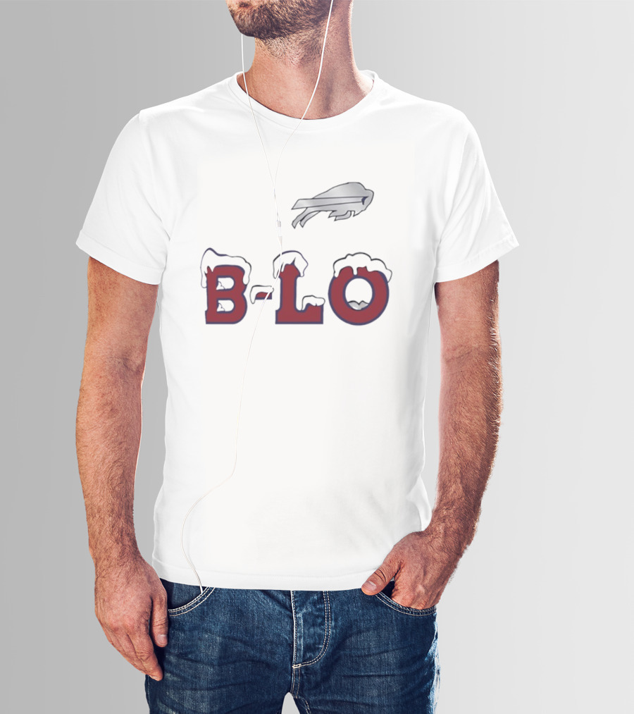 B LO Buffalo Bills Snowy Logo NFL Team T-Shirt