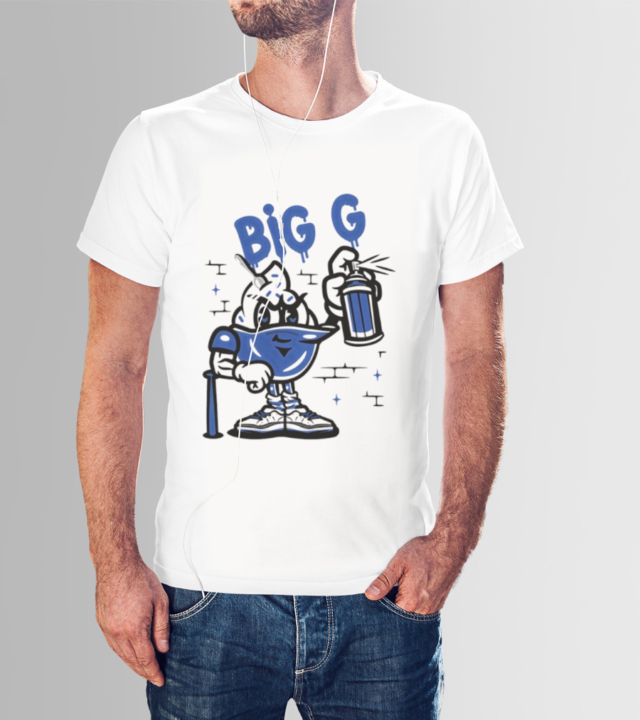 Big G New York Yankees Graffiti Street Art Character Spray Can T-Shirt