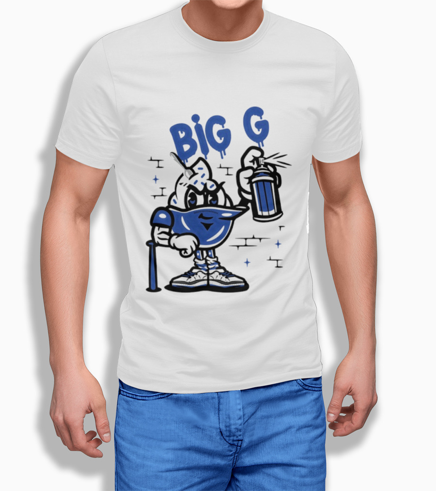 Big G New York Yankees Graffiti Street Art Character Spray Can T-Shirt