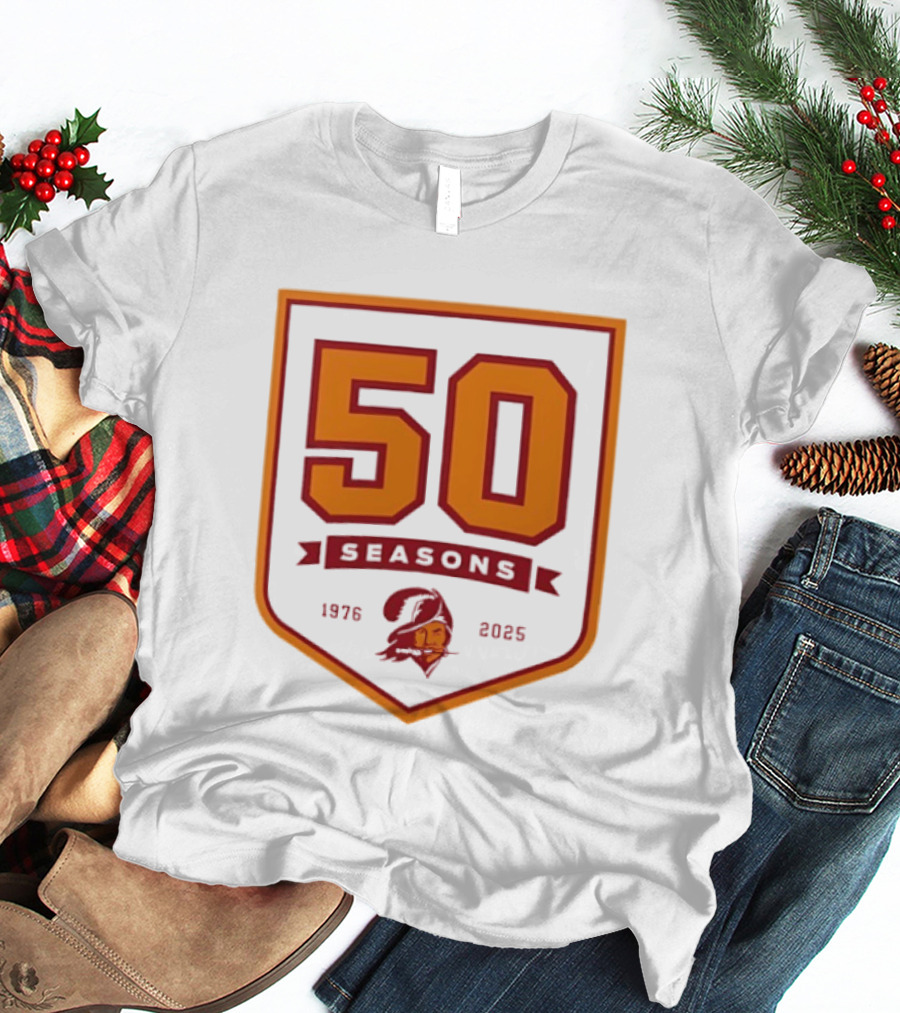 Bucky Irving 7 Tampa Bay Buccaneers 50 Seasons 1976 2025 T-Shirt