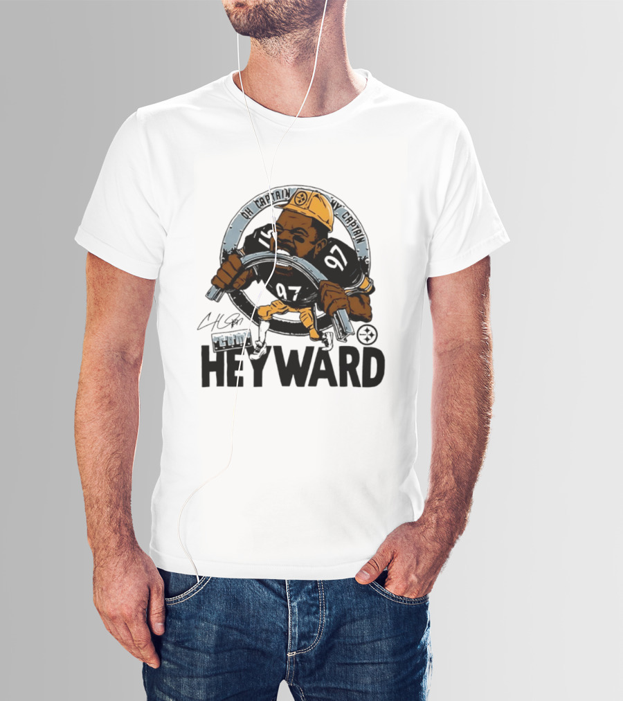 Pittsburgh Steelers Captain Cam Heyward Caricature NFL Number 97 T-Shirt
